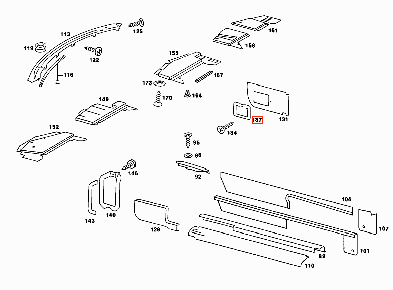 Mercedes-Benz R107 Fuse Box Cover All Colours (A107688043) — view 4