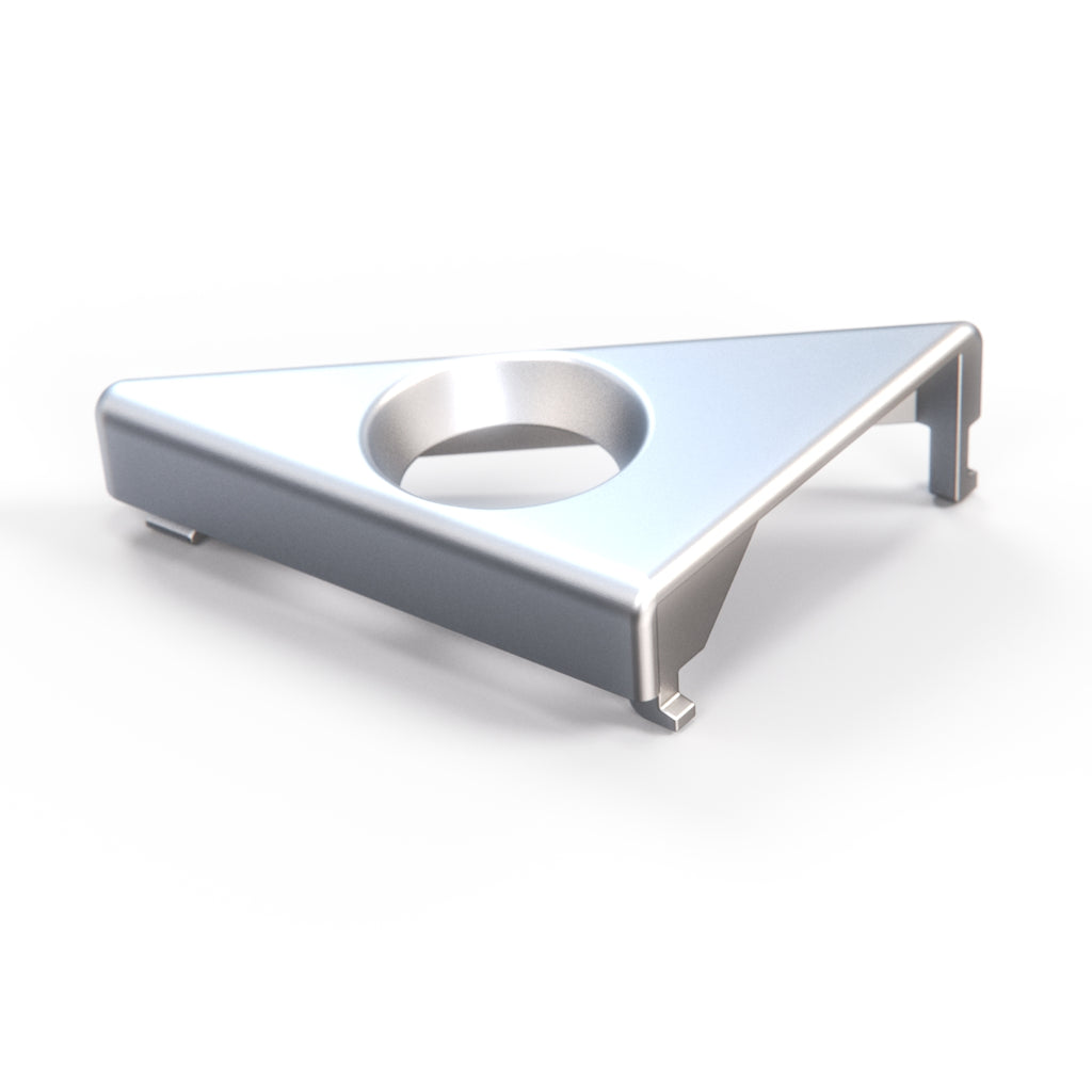 Mercedes-Benz R107 Interior Mirror Triangle Cover Left or Right Black or Chrome (A1077250711 / A1077250811) — view 3