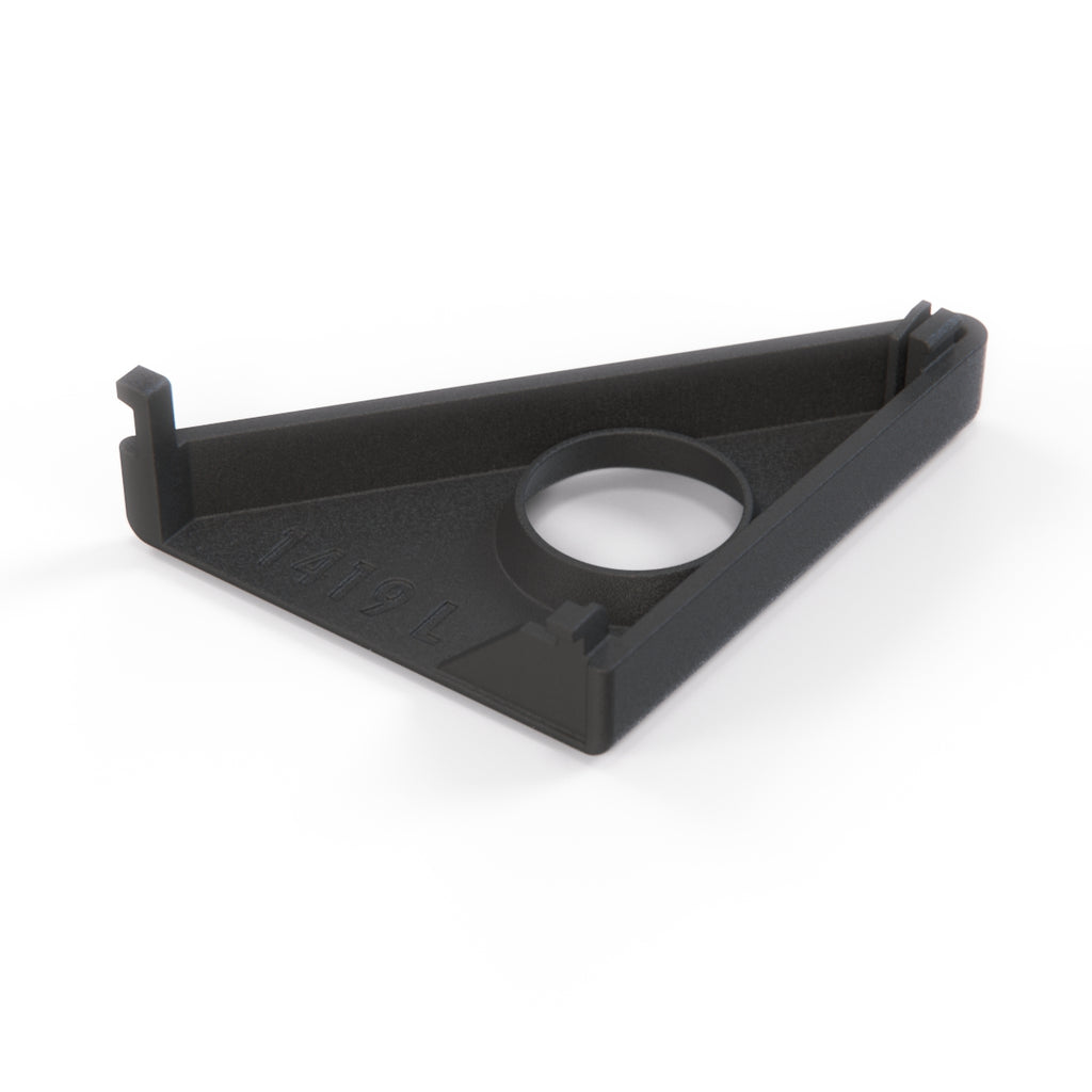Mercedes-Benz R107 Interior Mirror Triangle Cover Left or Right Black or Chrome (A1077250711 / A1077250811) — view 5