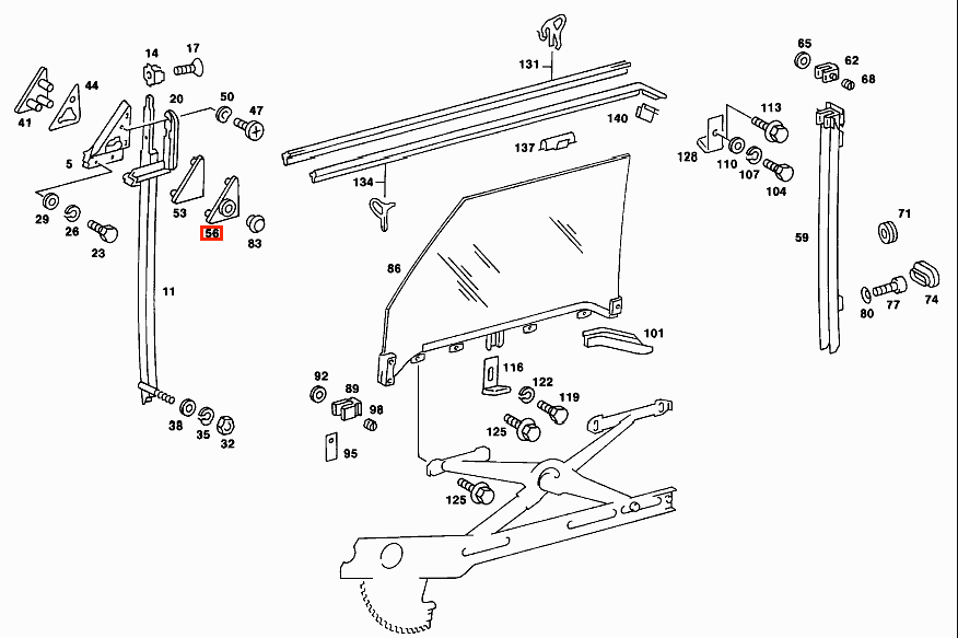 Mercedes-Benz R107 Interior Mirror Triangle Cover Left or Right Black or Chrome (A1077250711 / A1077250811) — view 7