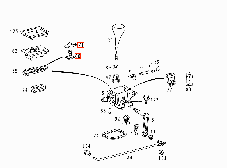 Mercedes-Benz R107 R129 W124 W126 W201 Driving Mode Switch Selector Button (A1245450237 & A2015450042) — view 5