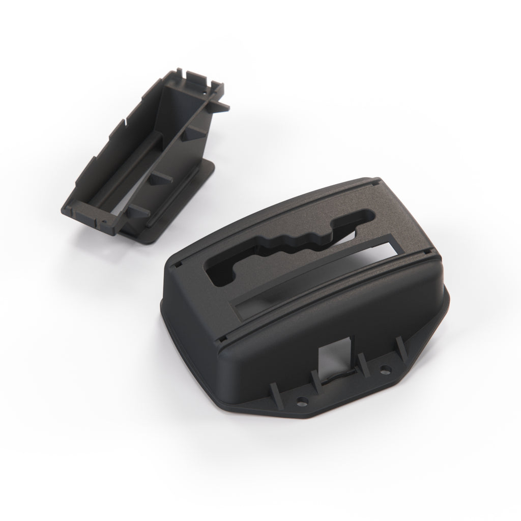 Mercedes-Benz R107 Shift Case and Bracket Black (A1072600072 & A1072670040)