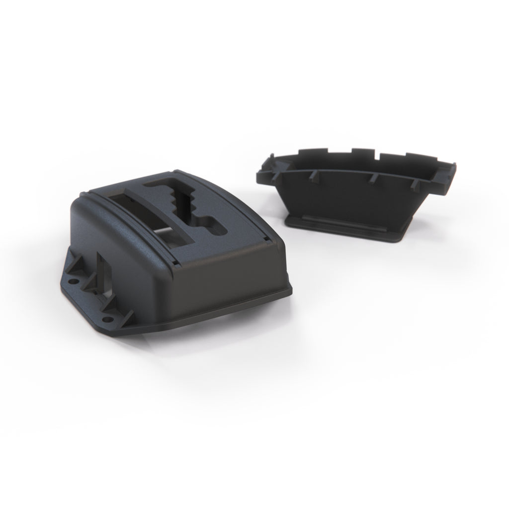 Mercedes-Benz R107 Shift Case and Bracket Black (A1072600072 & A1072670040) — view 2