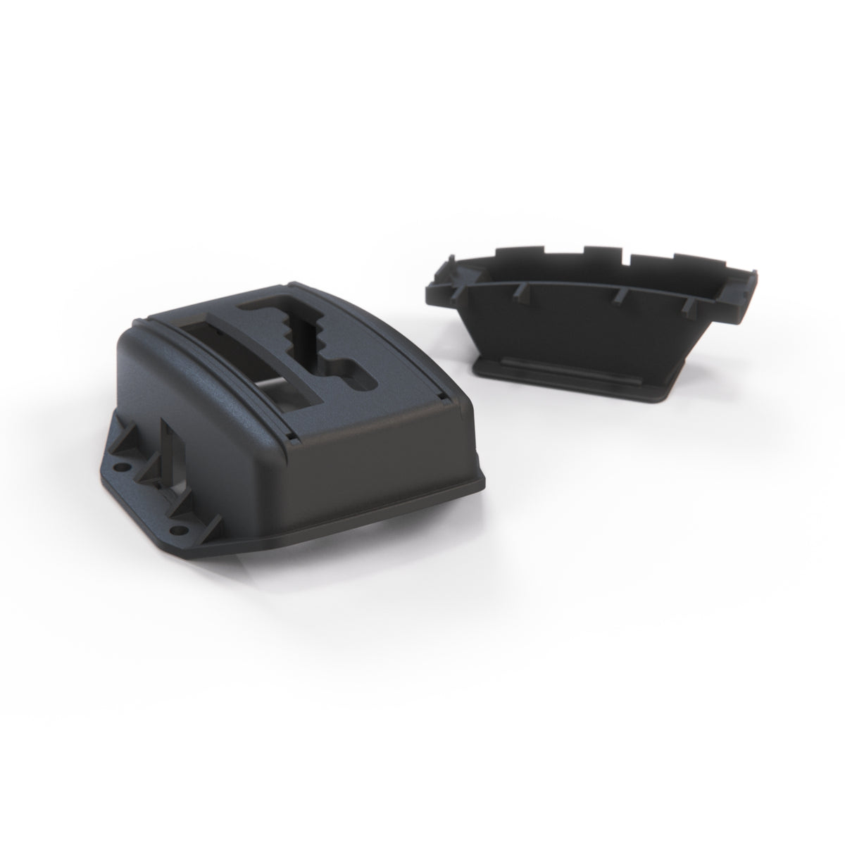 Mercedes-Benz R107 Shift Case and Bracket Black (A1072600072 & A1072670040) — view 2