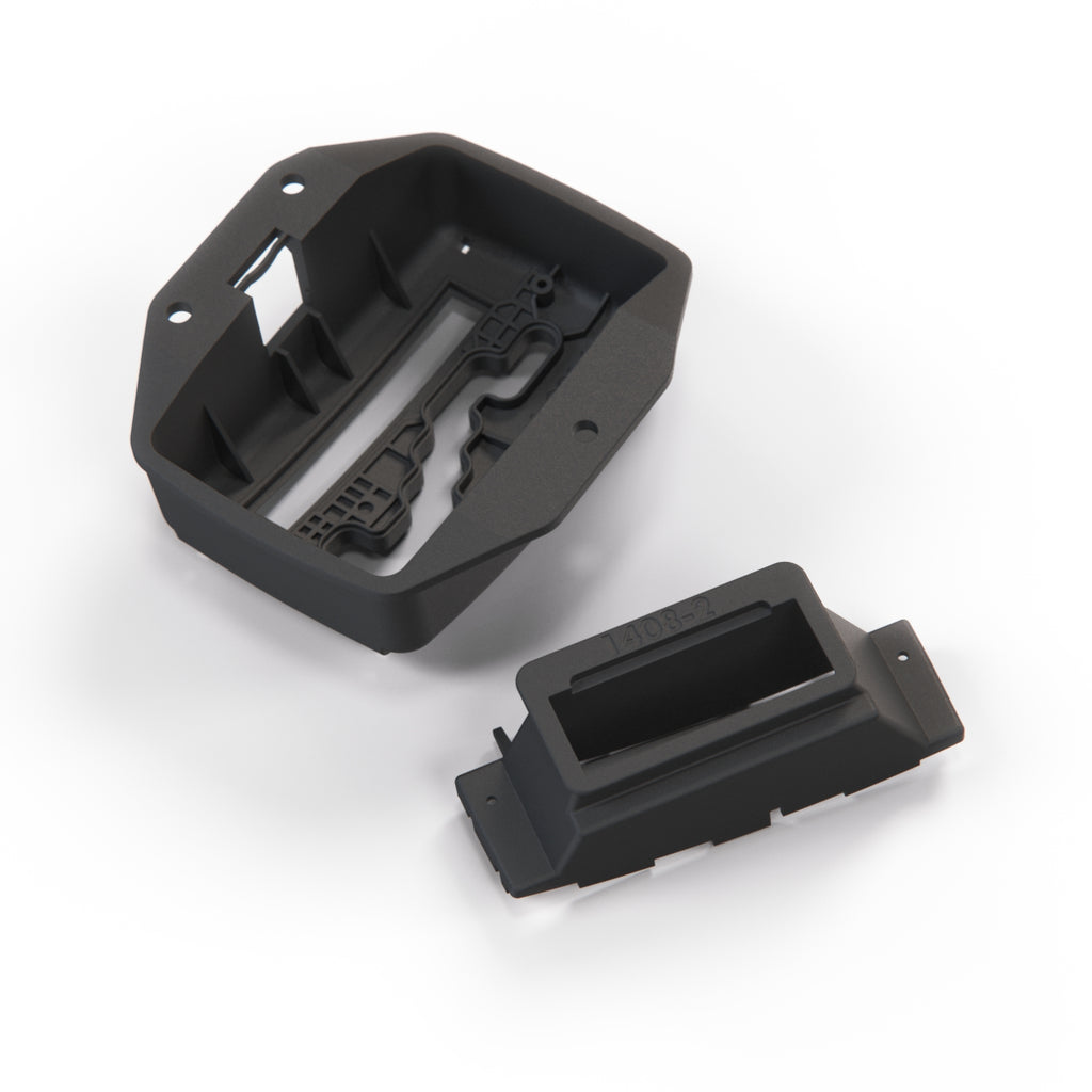 Mercedes-Benz R107 Shift Case and Bracket Black (A1072600072 & A1072670040) — view 3