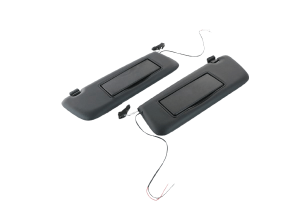 Mercedes-Benz R107 Sun Visor with Lighted Mirror Set of 2 Left and Right Black (A1078103710 / A1078103810) — view 2