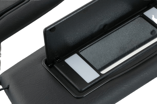 Mercedes-Benz R107 Sun Visor with Lighted Mirror Set of 2 Left and Right Black (A1078103710 / A1078103810) — view 4