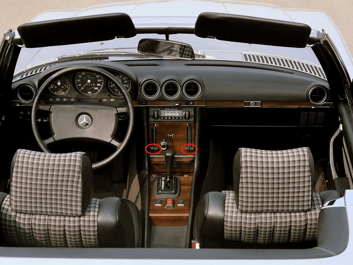 Mercedes-Benz R107 Vertical Heating Sliders Set of 4 Black — view 4