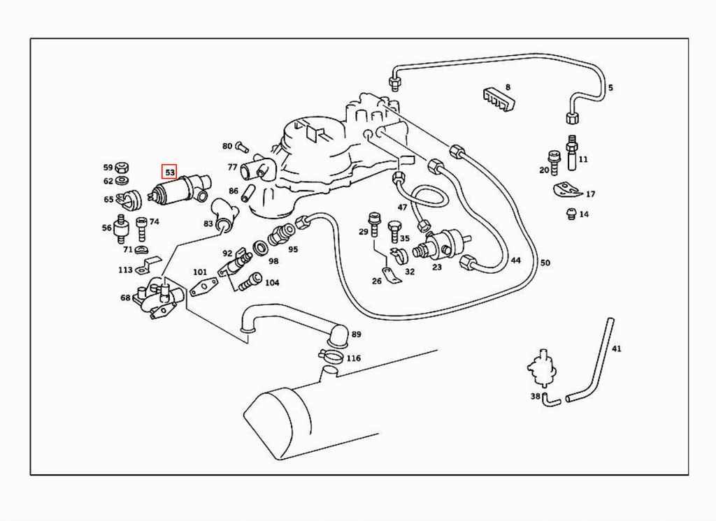 Mercedes-Benz R107 / W126 / C126 / W463 Idle Air Control Valve (A0001411625) — view 4
