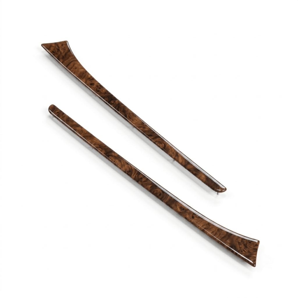 Mercedes-Benz R129 Door Card Wooden Trim Set of 2 Left and Right Zebrano / Walnut (A1297200722 A1297200822)