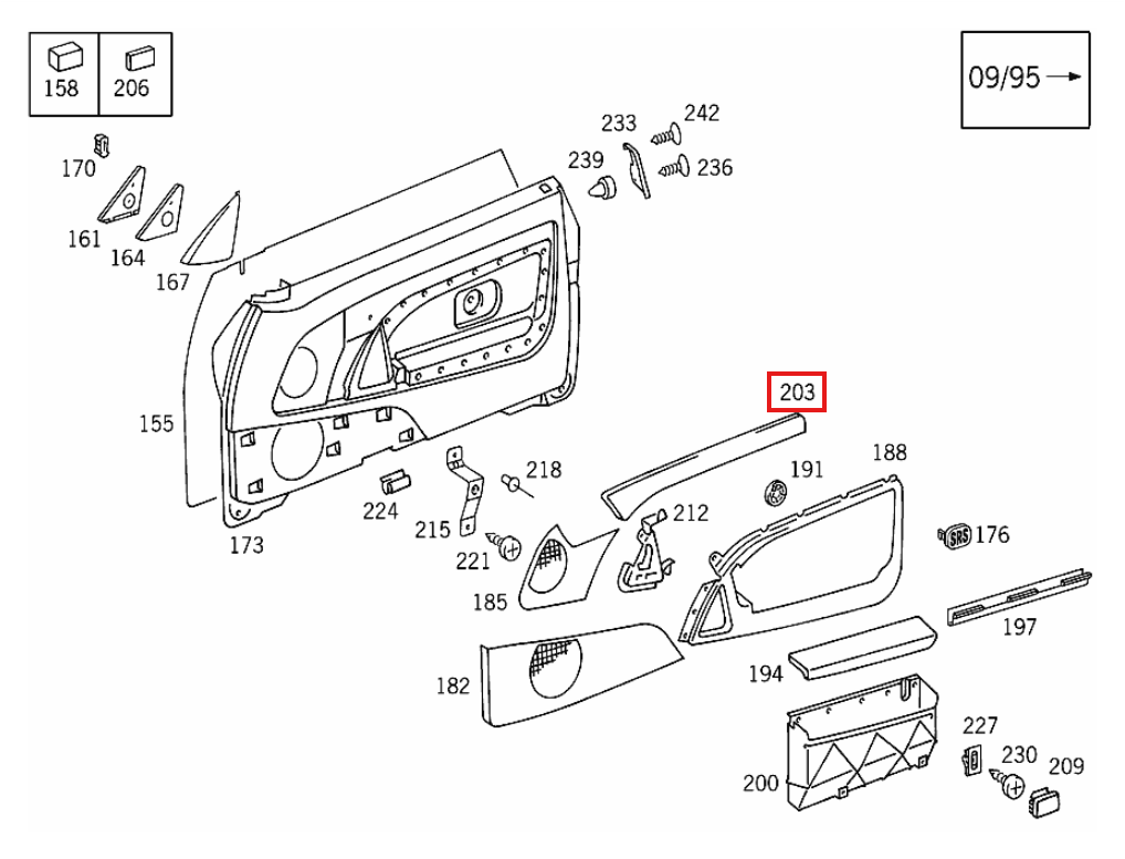 Mercedes-Benz R129 Door Card Wooden Trim Set of 2 Left and Right Zebrano / Walnut (A1297200722 A1297200822) — view 5