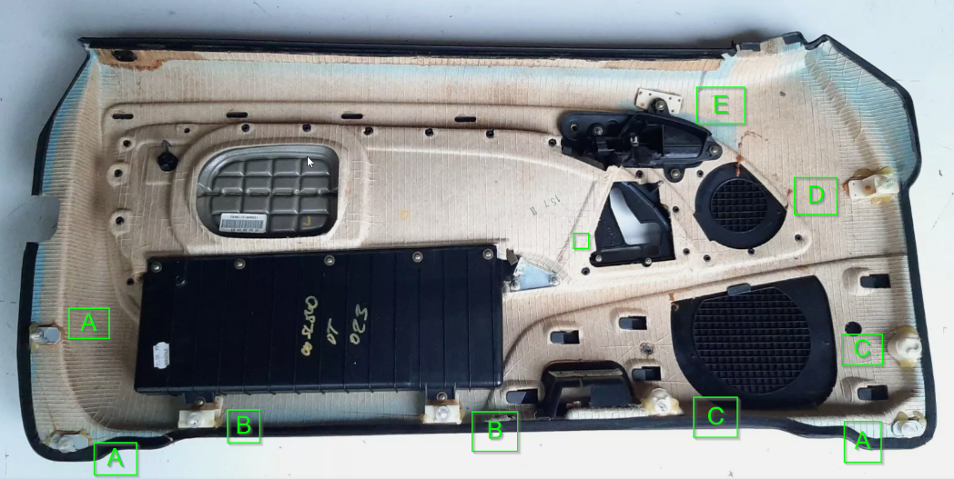 Mercedes-Benz R129 Interior Door Panel Clips Position Set of 9 Kit Left or Right Door Black — view 4