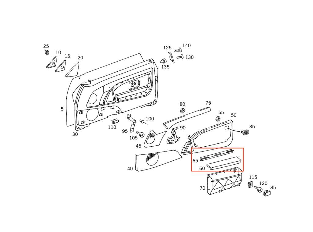 Mercedes-Benz R129 Lift Custom Interior Door Panel Storage Compartment Left or Right Wood Light / Dark Walnut (A1297270755 / A1297270855… — view 6