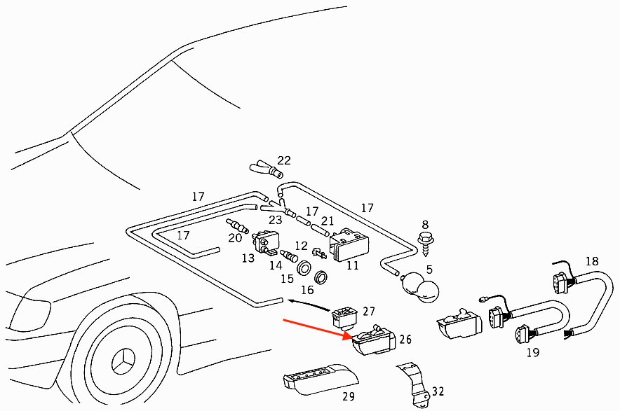 Mercedes-Benz R129 Orthopedic Seat Adjustment Button Cover All Colours (A1298001378) — view 4