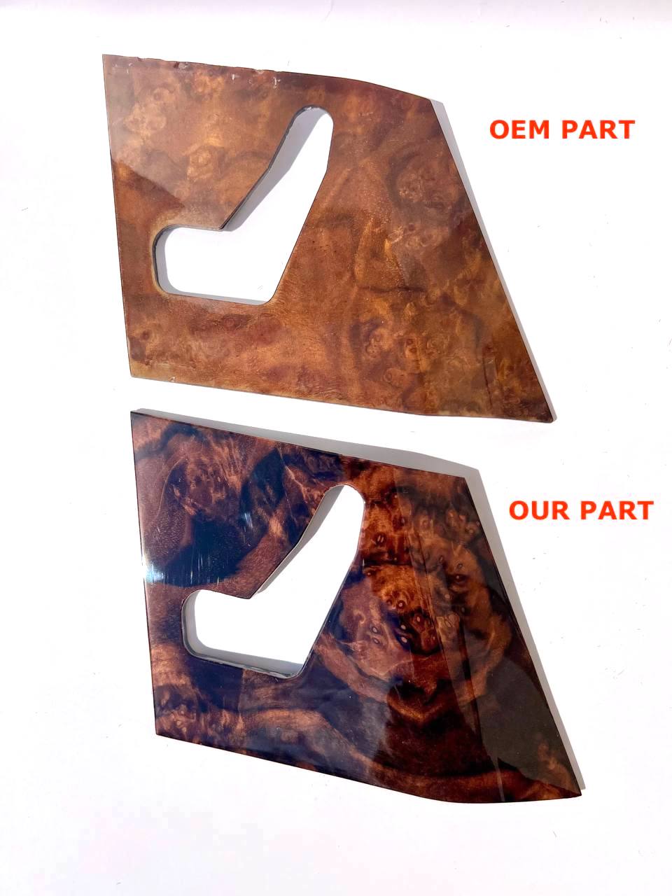 Mercedes-Benz R129 Pre Lift NEW Seat Switch Panel Trim Left or Right Wood (A1297200122 / A1297200222) — view 10