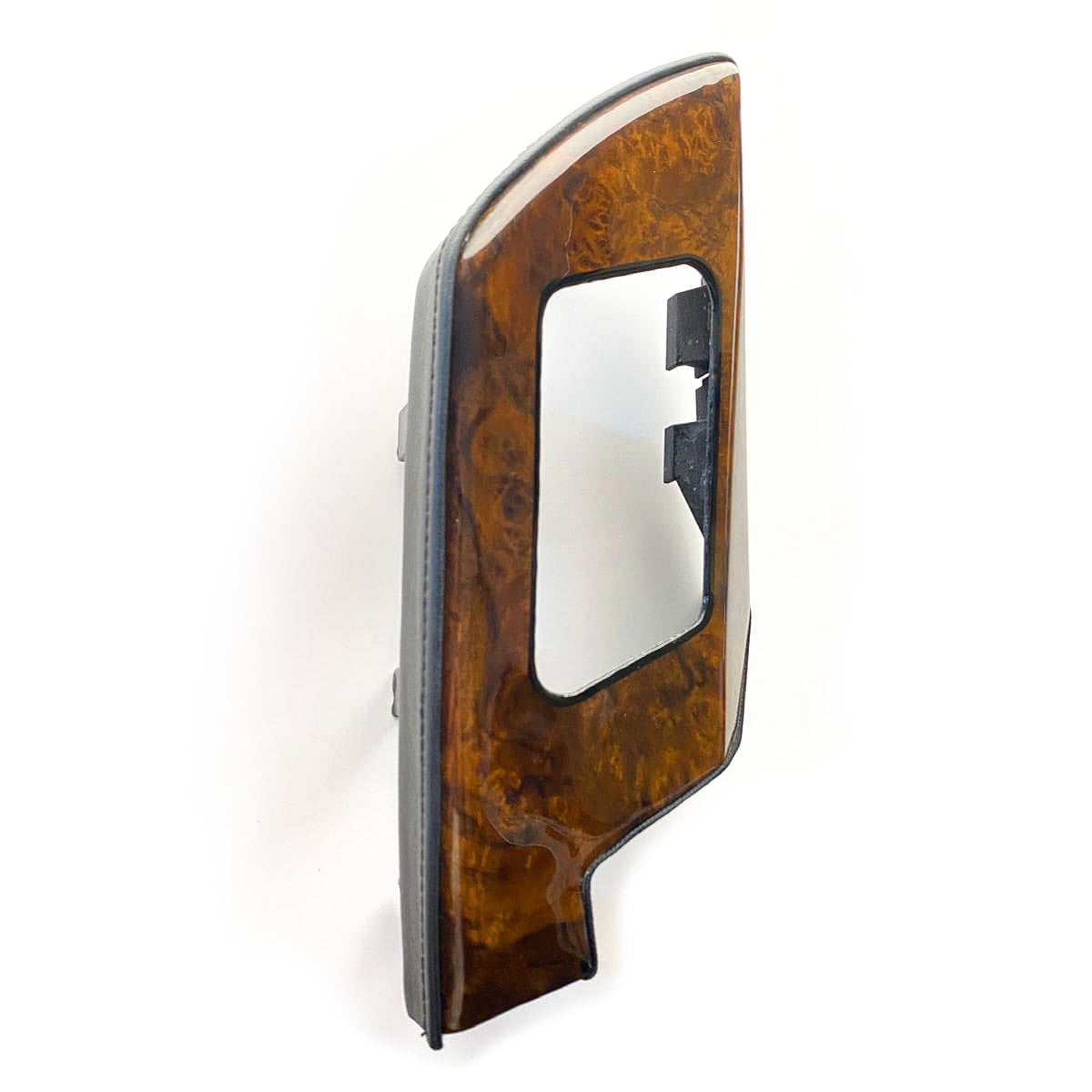 Mercedes-Benz R129 SL Interior Custom Seat Belt Outlet Bracket Cover with WOOD and LEATHER Left or Right (A1299100739 / A1299100839) — view 4