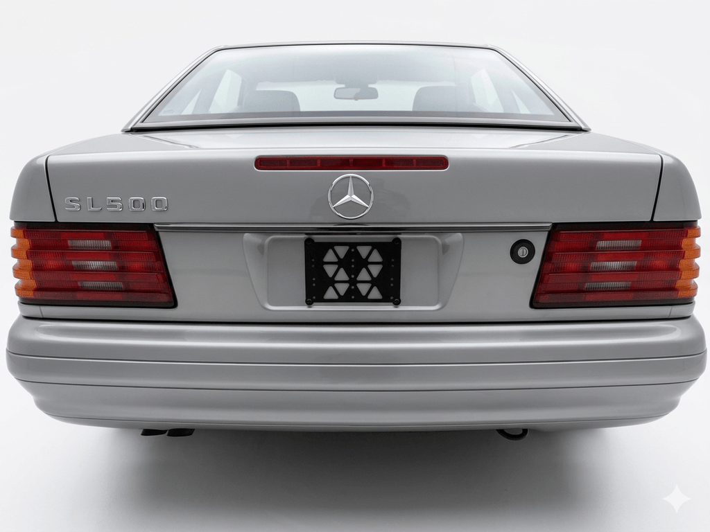Mercedes-Benz R129 Trunk Lid License Plate Bracket Spacer Frame Black — view 6