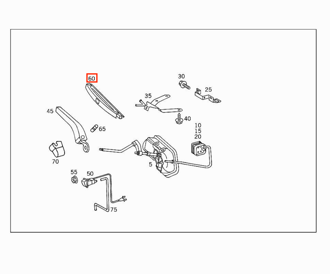 Mercedes-Benz R129 Wiper Blade (A1298200145) — view 3