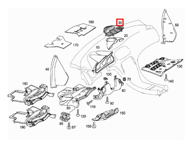 Mercedes-Benz R230 AMG Parktronic Display Clock Module Cover All Colours (A2306802636) — view 4