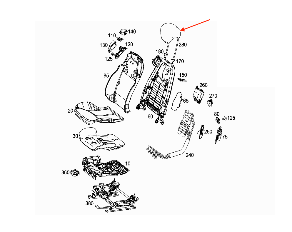 Mercedes-Benz R230 Headrest Back Cover All Colours (JC1415677 A2309701450) — view 4