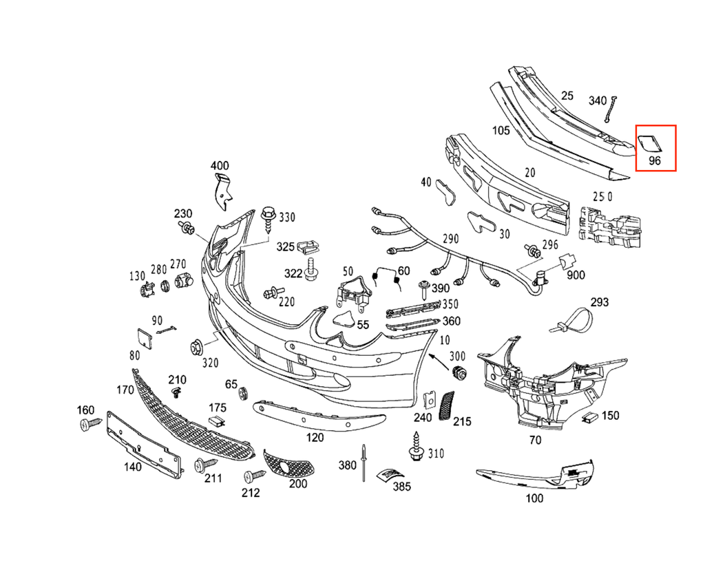 Mercedes-Benz R230 SL AMG Sport Front Bumper Cover Left or Right Primed (A2308850122 / A2308850222) — view 4