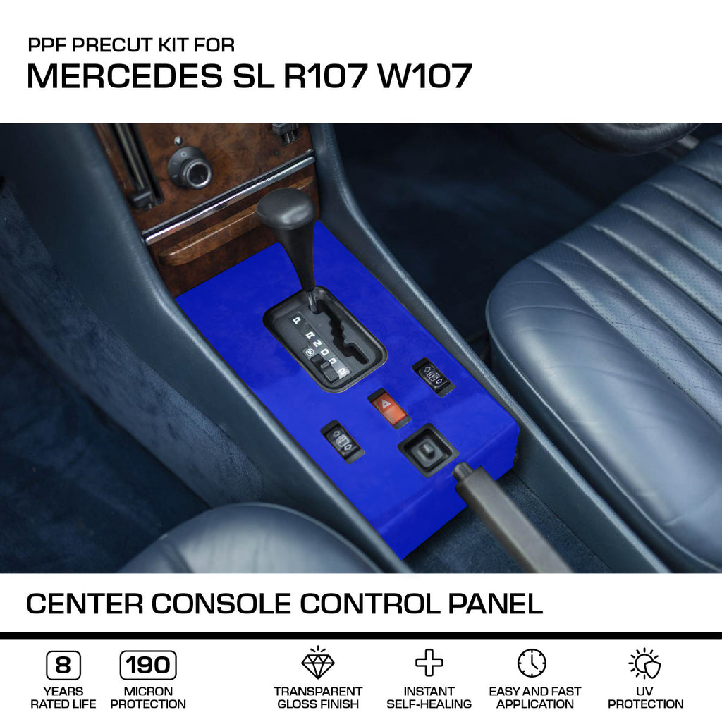 Mercedes-Benz SL R107 W107 Centre Console Control Panel – PPF Paint Protection Film Precut / (A1076801008)