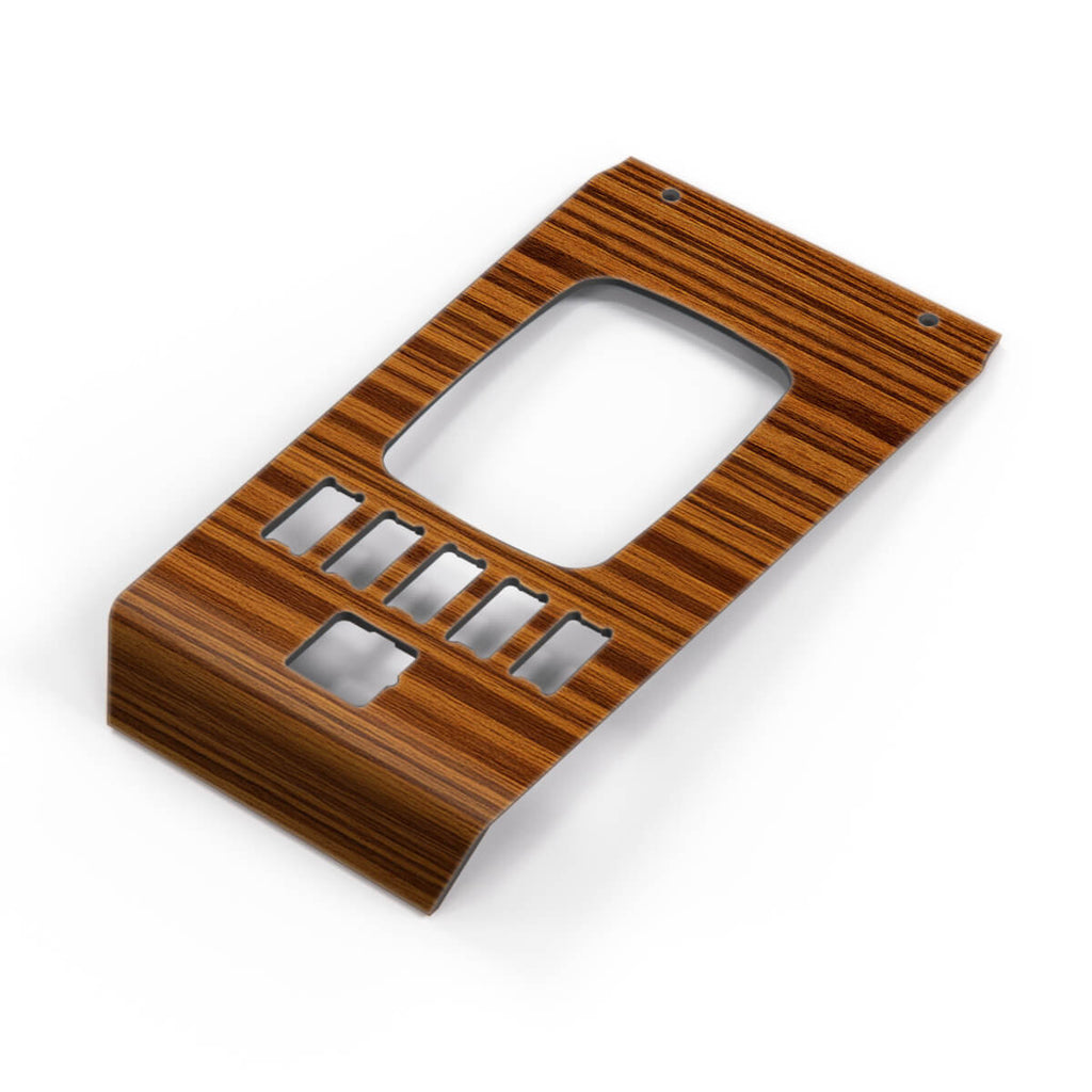 Mercedes-Benz W107 Wooden Centre Console Manual Shifter Trim Zebrano / Walnut (A1076801008) — view 6