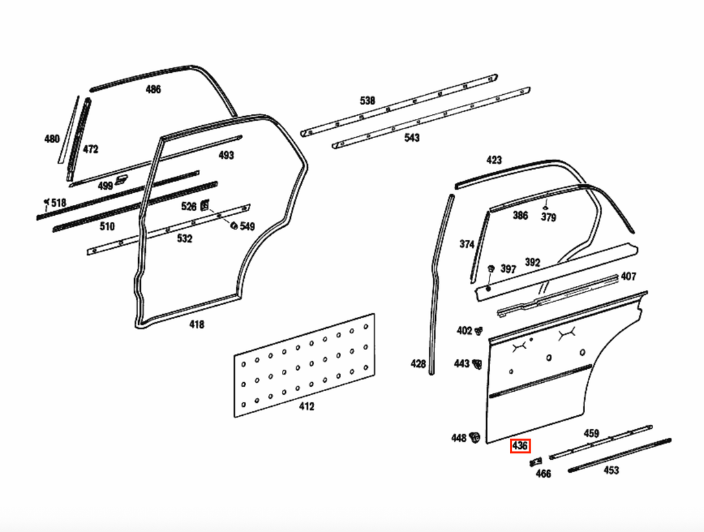 Mercedes-Benz W108 Door Panels / Base Boards for Upholstery (A1087200170 / A1087207970 / A1087200270 / A1087208070) — view 5