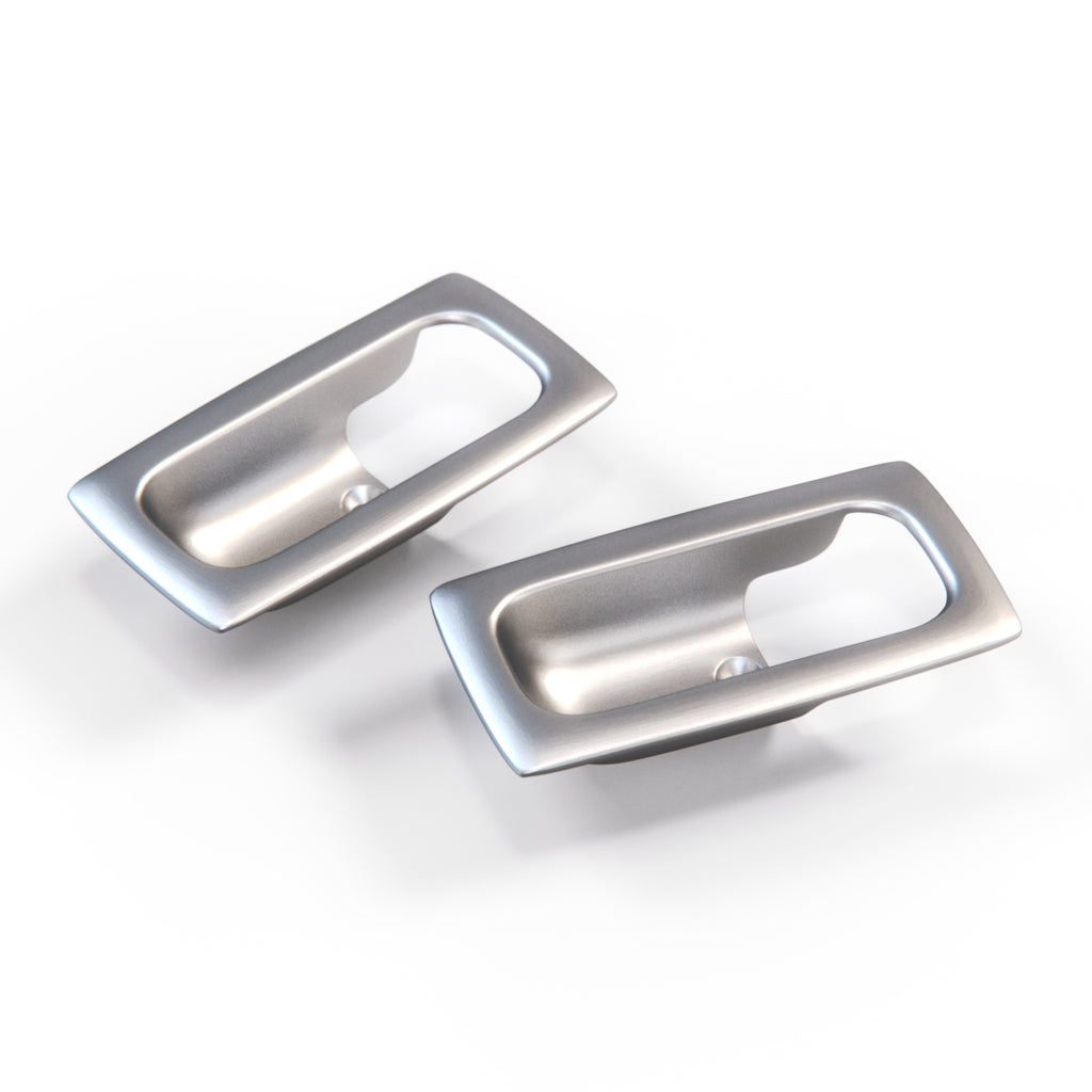 Mercedes-Benz W114 / S123 /W463 First Aid Kit / Triangle Box Cover Handle Chrome Decor Trim Set of 2 (A1236909025)