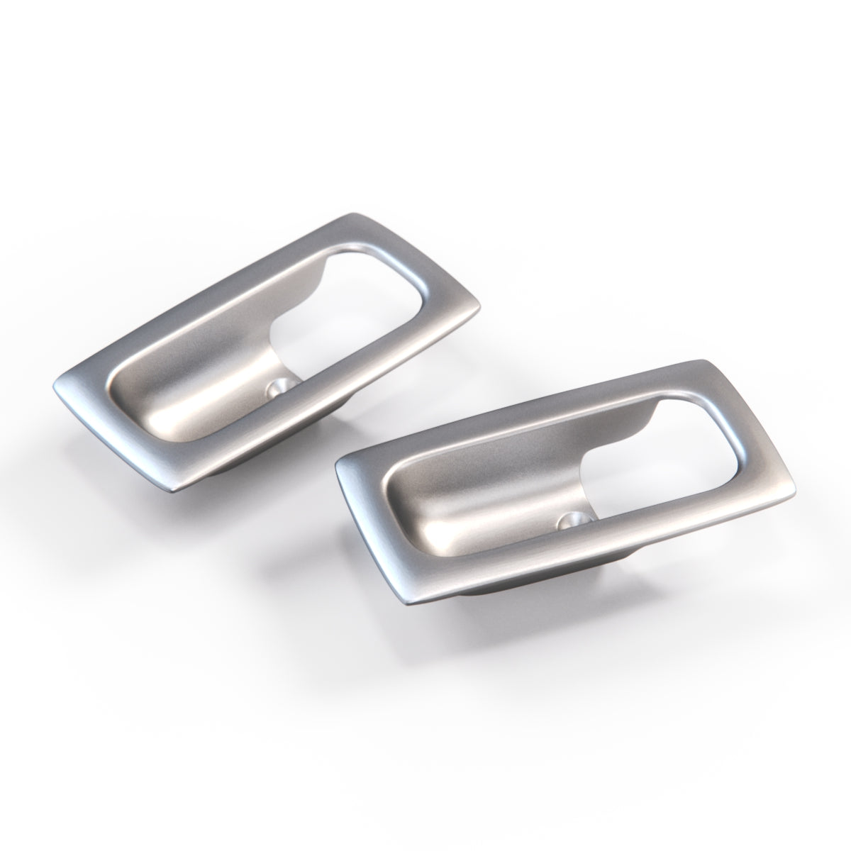 Mercedes-Benz W114 / S123 /W463 First Aid Kit / Triangle Box Cover Handle Chrome Decor Trim Set of 2 (A1236909025)