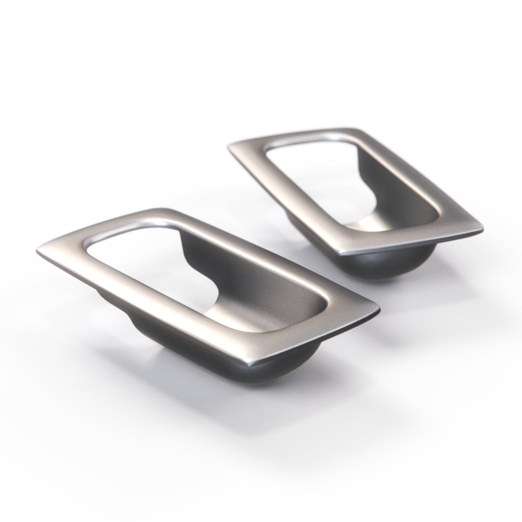 Mercedes-Benz W114 / S123 /W463 First Aid Kit / Triangle Box Cover Handle Chrome Decor Trim Set of 2 (A1236909025) — view 2
