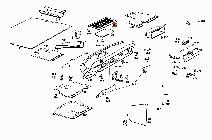 Mercedes-Benz W114 W115 Dashboard Central Speaker Cover All Colours (A1146800339) — view 4