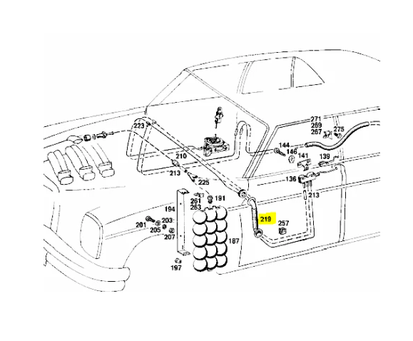 Mercedes-Benz W114 / W115 Door Bellow Grommet (A1158210097) — view 5