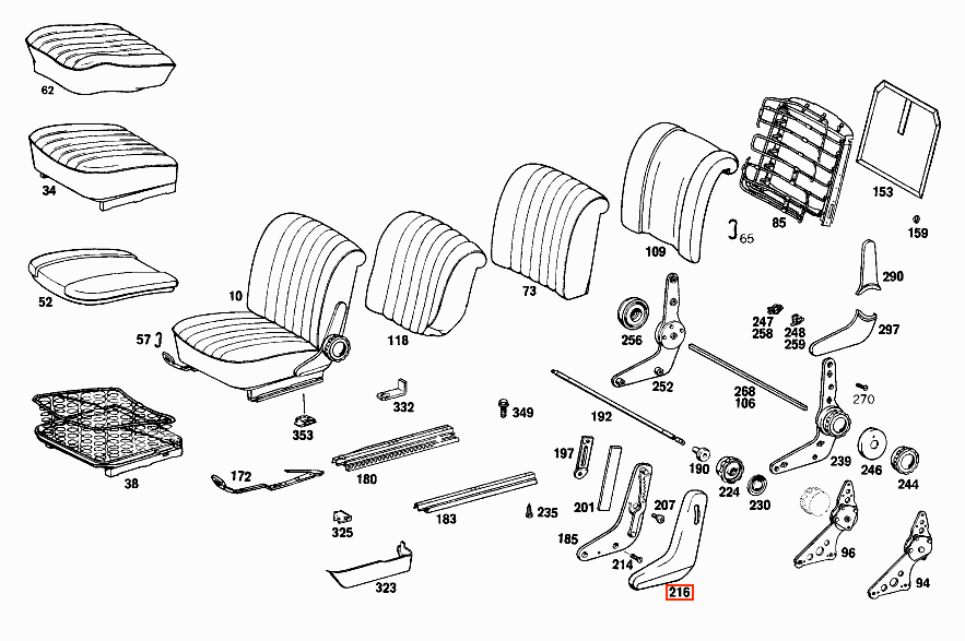 Mercedes-Benz W114 W115 Front Seat Side Covers Two Versions Left or Right All Colours (A1149130128 / A1159130828 / A1159130628 /… — view 6