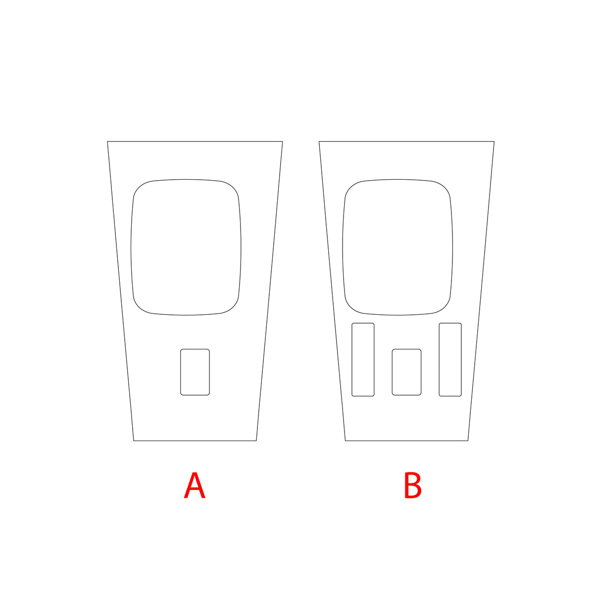 Mercedes-Benz W116 Centre Console Shifter Panel A1166830636 – 3M PRO Transparent PPF Paint Protection Film Precut — view 2