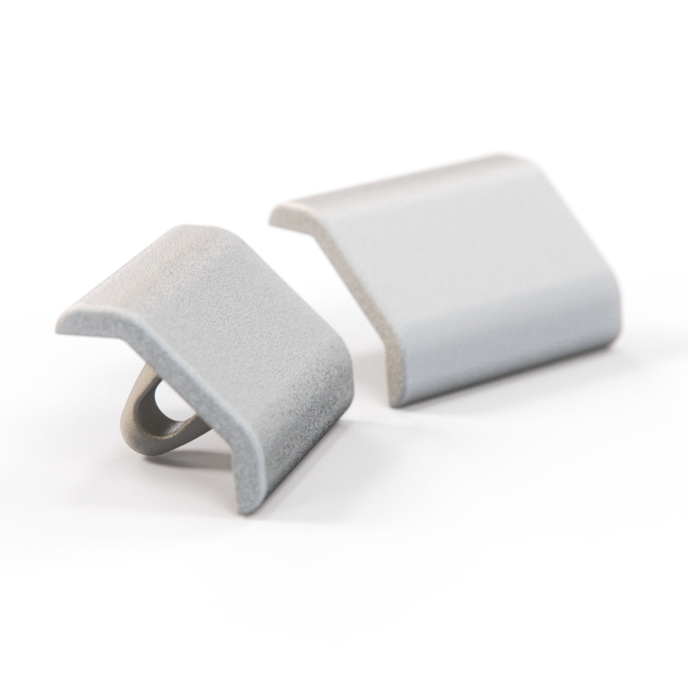 Mercedes-Benz W116 Hood Latch Deflector Set of 2 White (A1168870045) — view 3