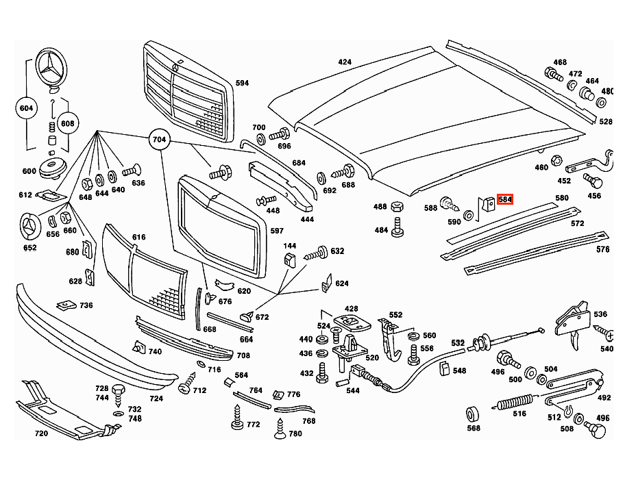 Mercedes-Benz W116 Hood Latch Rubber Buffer Set of 2 Black (A1169870139) — view 4