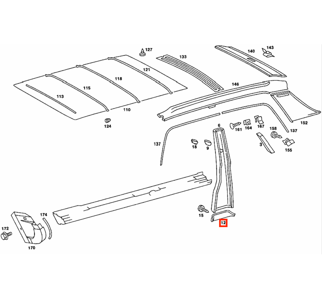 Mercedes-Benz W116 Wooden B-Pillar Lower Cover Trim Set of 2 4 Wood Types (A1166920122 / A1166920222) — view 3