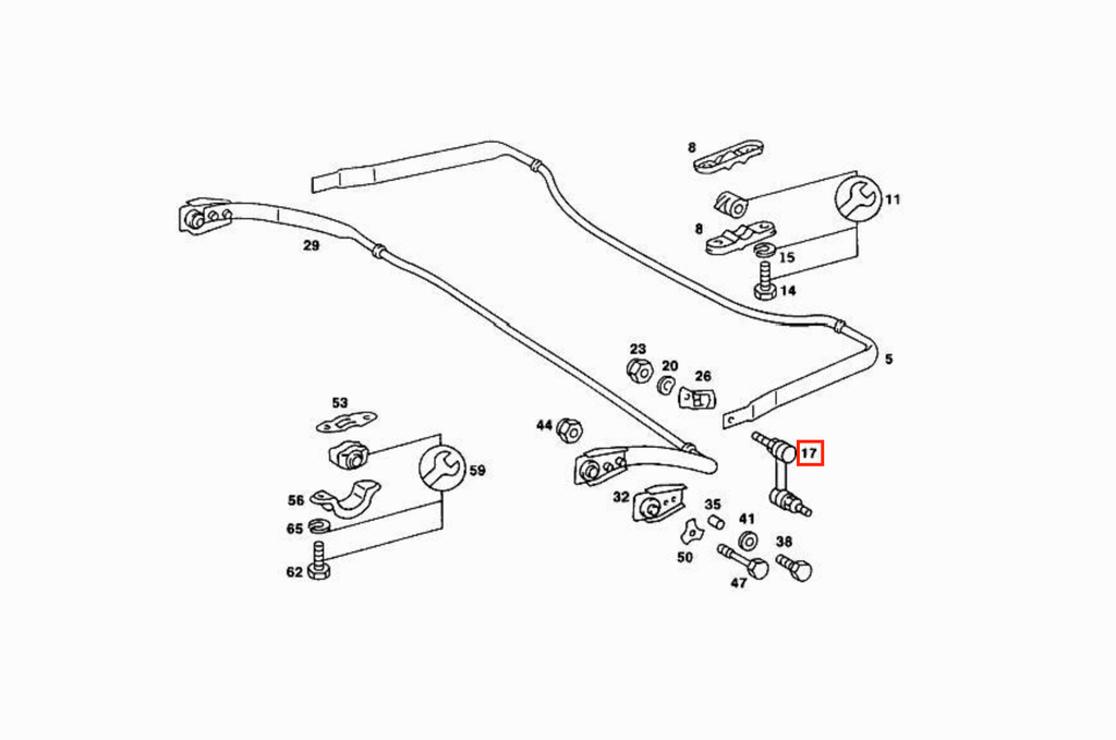 Mercedes-Benz W123 / R107 Front Stabilizer Link Set of 2 Left and Right (A1153201789) — view 3