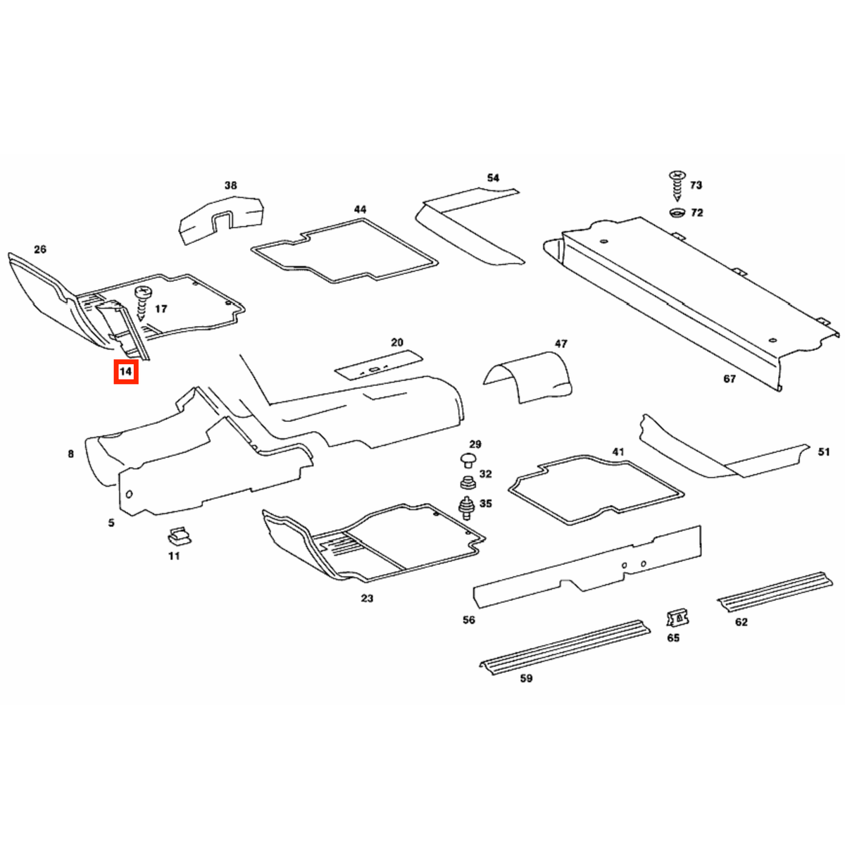 Mercedes-Benz W123 / S123 Footrest Deal Pedal All Colours (A1236880706) — view 4