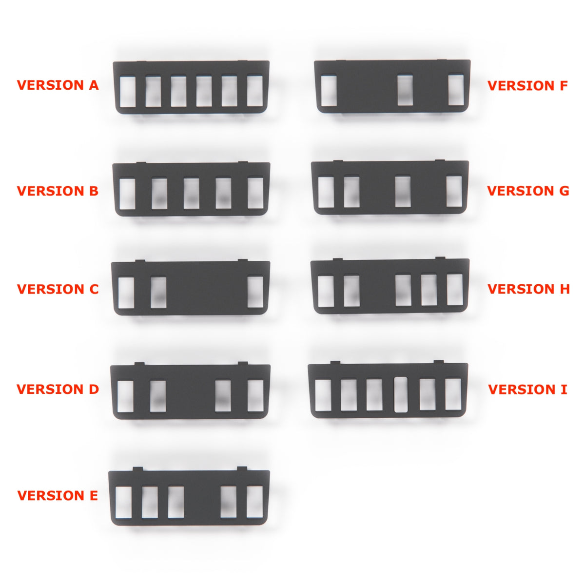 Mercedes-Benz W123 Switch Cover Panel Frame 9 Versions Black (A1236839936)