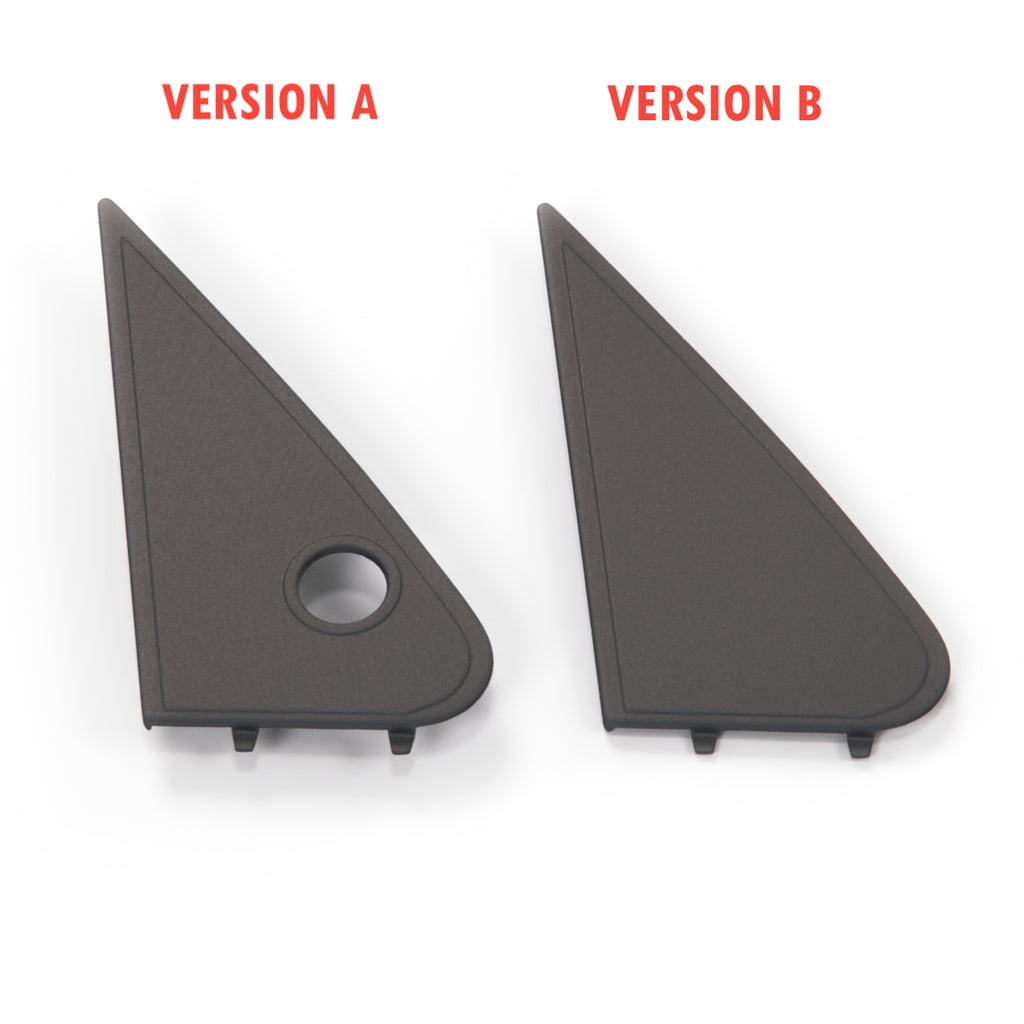Mercedes-Benz W123 Triangle Mirror Covers Left or Right Two Versions Black A1237250711 / A1237250811 | (A1237250311 / A1237250411)