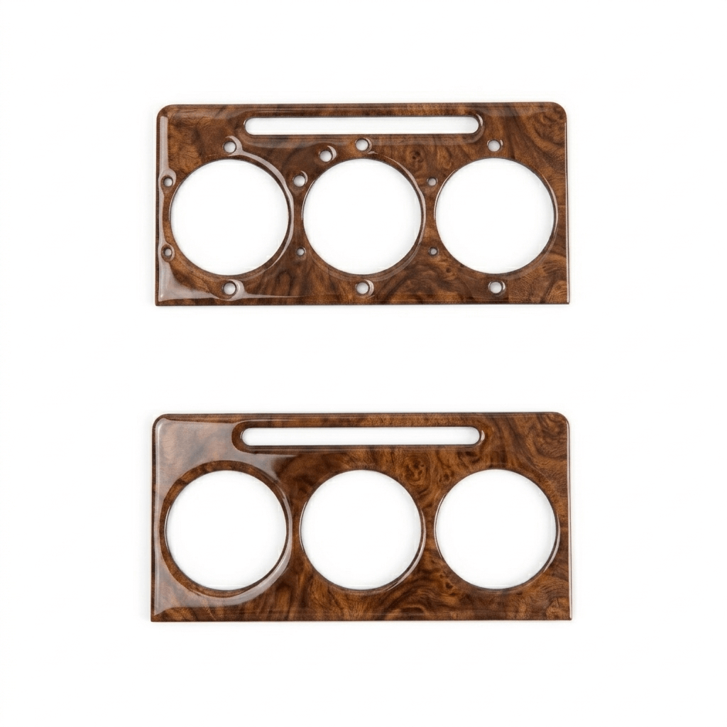 Mercedes-Benz W123 Wooden Manual Air Vent Console Trim 2 Version 4 Wood Type (A1236802307) — view 2