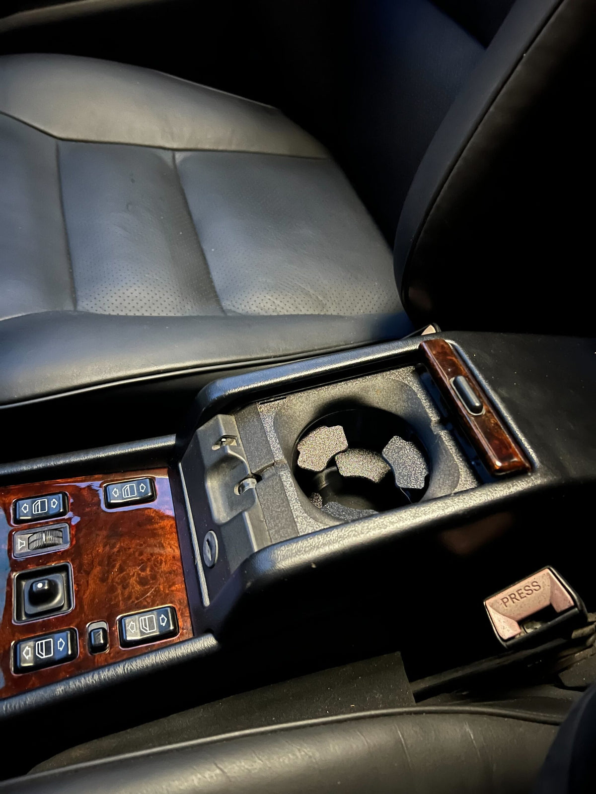 Mercedes-Benz W124 C124 A124 S124 Custom Cup Holder Insert Cupholder for Centre Console Storage Box — view 10