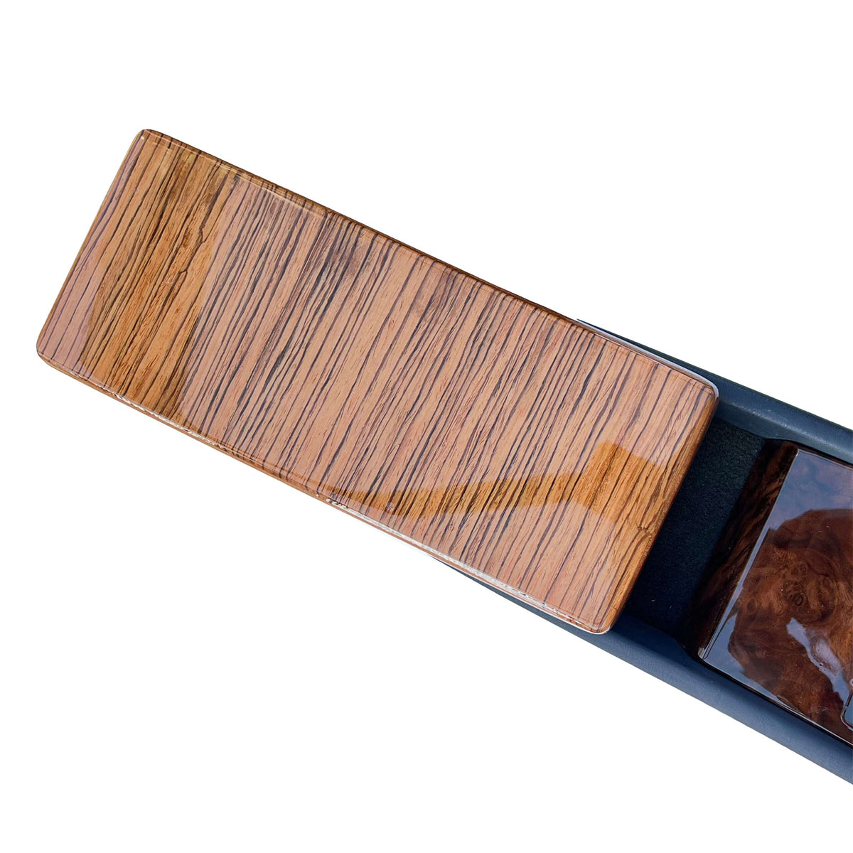 Mercedes-Benz W124 Central Console Armrest Leather and Wood Box — view 7