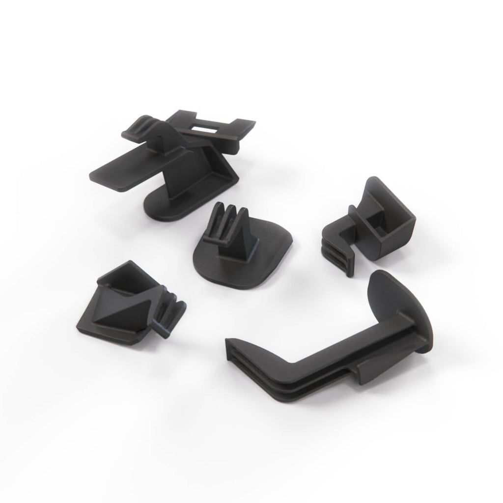 Mercedes-Benz W124 Front Door Panel Map Holder Pocket Repair Kit Hooks Black