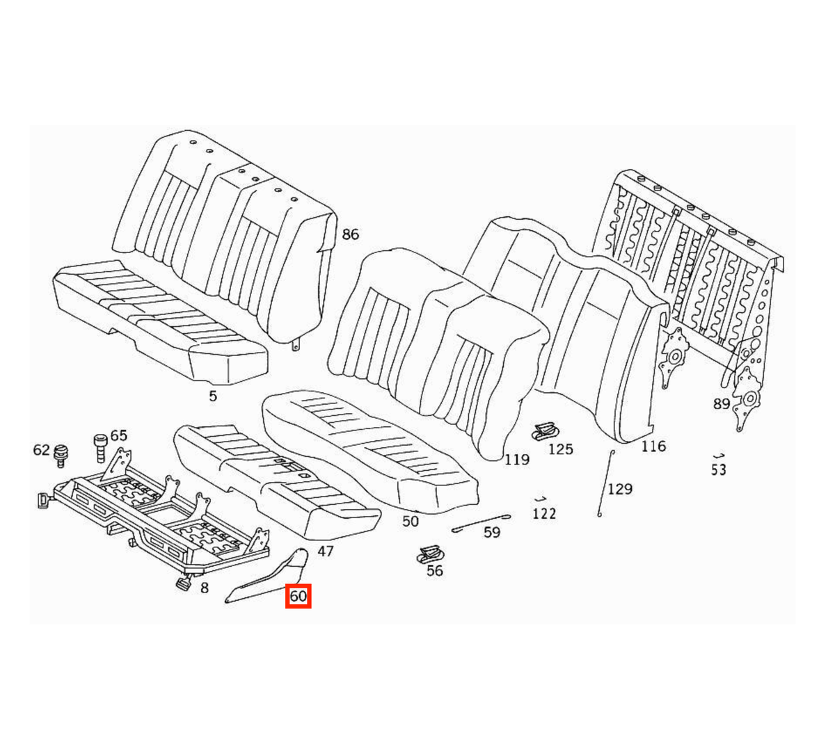 Mercedes-Benz W124 Front Seat Side Lower Trim Left or Right All Colours (A1249181930 / A1249182030) — view 4