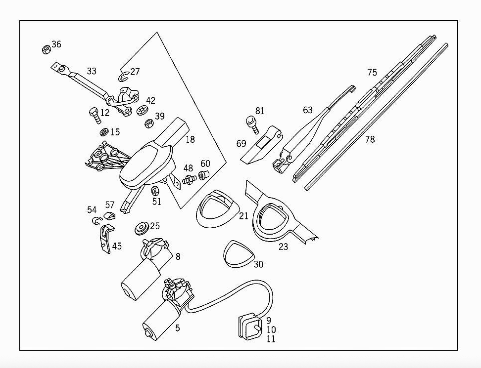 Mercedes-Benz W124 Front Windshield Wiper Gearbox Gear (A1248202307) — view 6