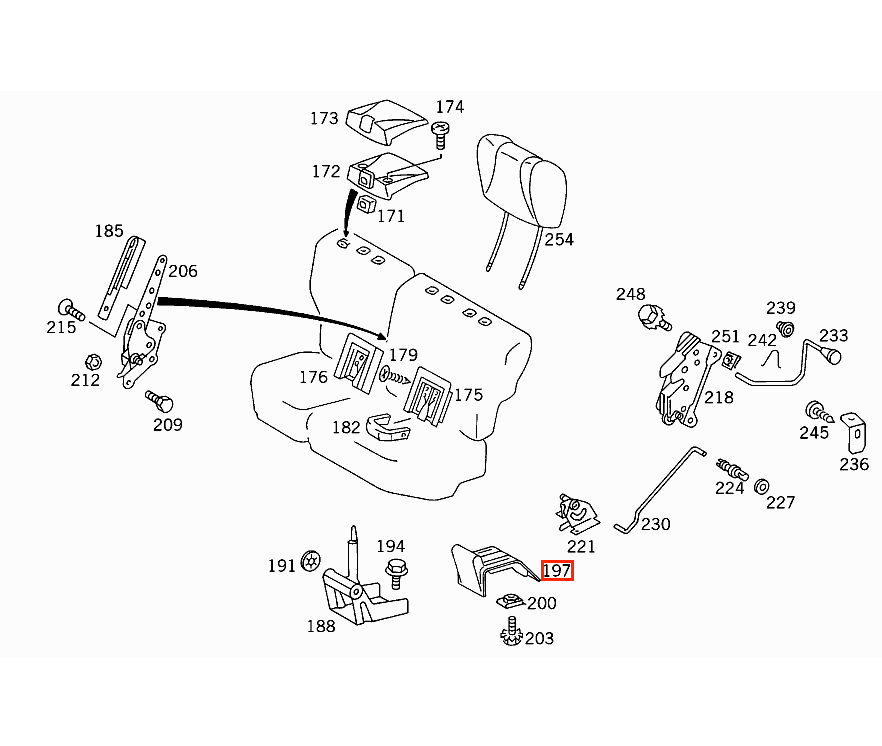 Mercedes-Benz W124 Rear Seat Hinge Cover All Colours (A1249220130) — view 4