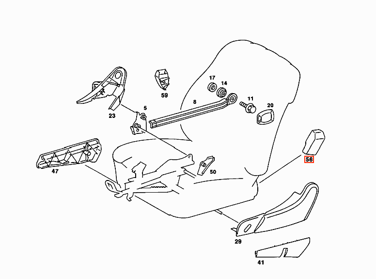 Mercedes-Benz W124 Seat Belt Lock Mounting Covering Left and Right All Colours (A1249191620 / A1249191520) — view 4